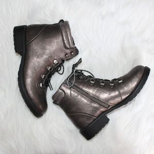 Jellypop Metallic Brown Combat Bootie size 5M
